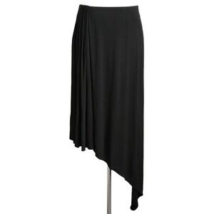 WHBM Asymmetrical Black Jersey Midi Skirt- White House‎ Black Market- Small, S